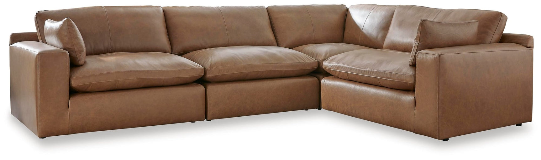 Emilia Caramel 4-Piece Sectional with Ottoman - image 3