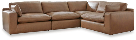 Emilia Caramel 4-Piece Sectional with Ottoman - image 3