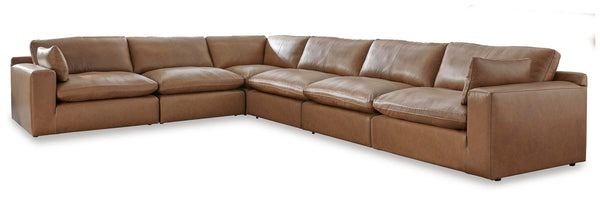 Emilia Caramel 6-Piece Sectional with Ottoman - image 3