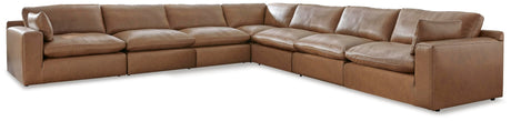 Emilia Caramel 7-Piece Sectional with Ottoman - image 3