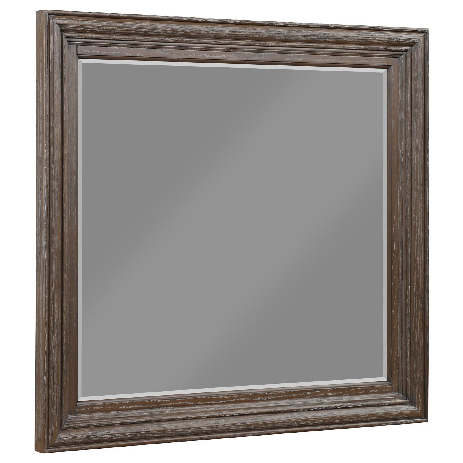 Emmett rectangular walnut dresser mirror angled view