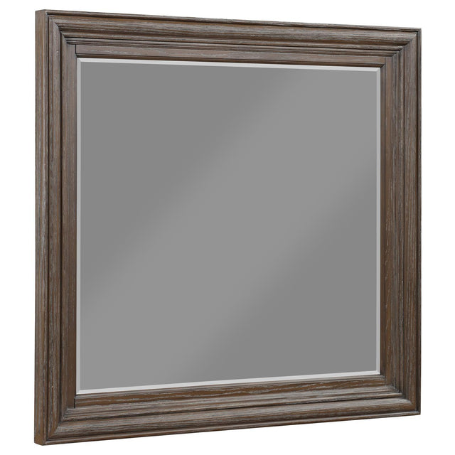 Emmett rectangular walnut dresser mirror angled view