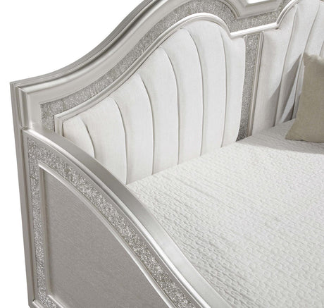 Silver faux diamond trim highlighting elegance