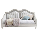 Detailed look at the curved headboard of the Evangeline daybed