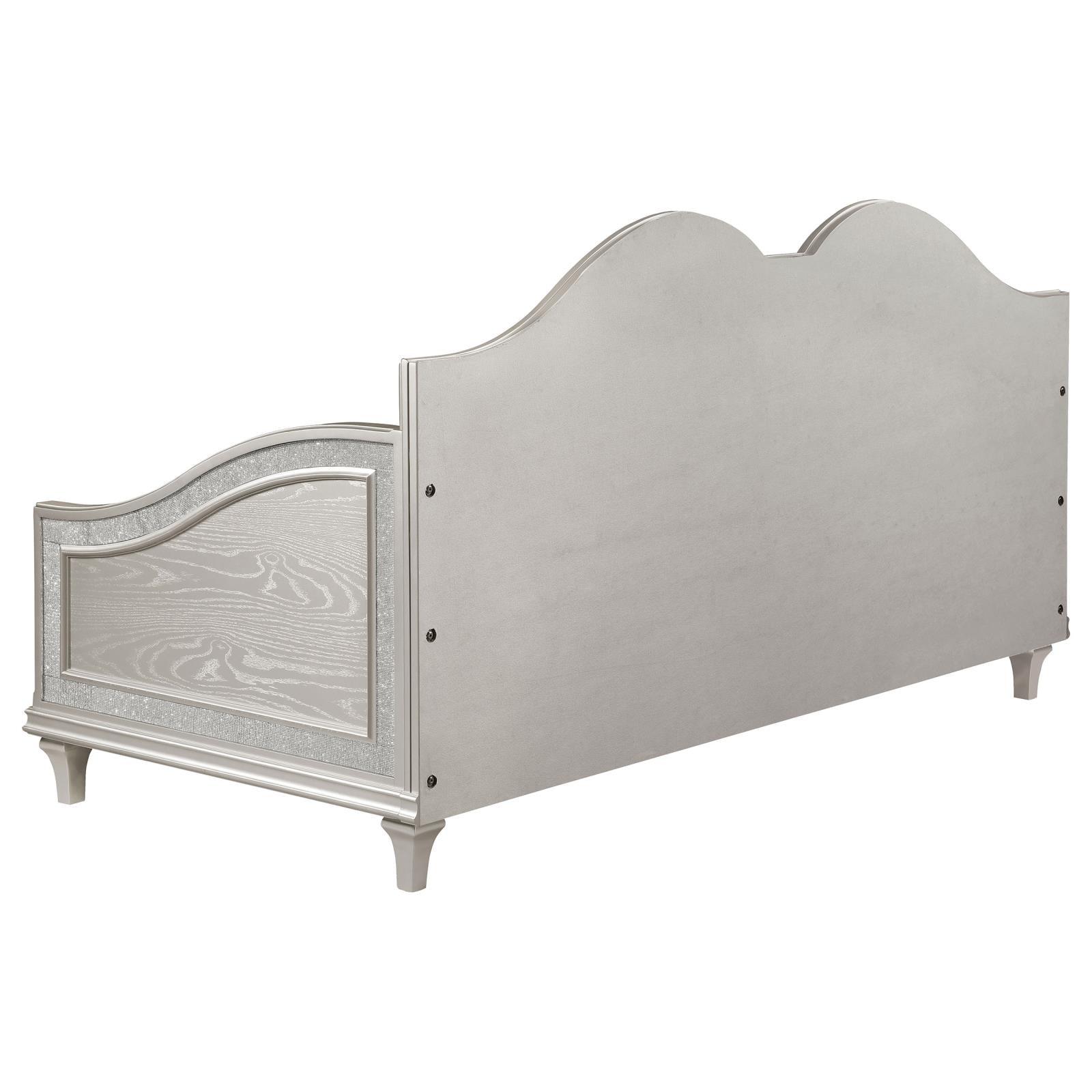 Side profile of the Evangeline twin daybed showing height and width