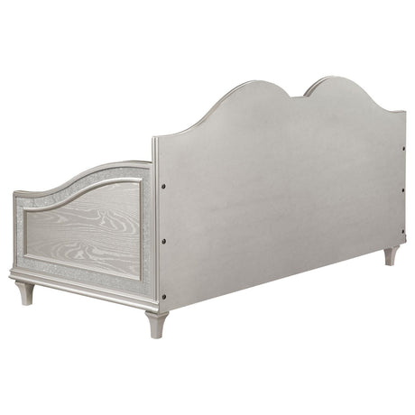 Side profile of the Evangeline twin daybed showing height and width