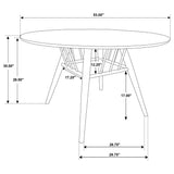 Everton Round 53-inch Wood Dining Table Dark Walnut assembled in room