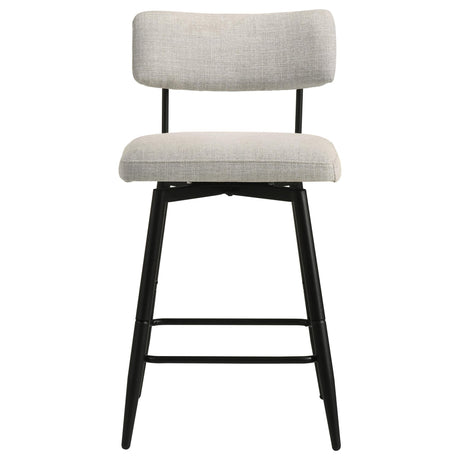 Levine Cream Fabric Upholstered Swivel Counter Chair Set of 2 — product image 3