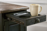 Tyler Grayish Brown/Black Coffee Table with 2 End Tables — detail view