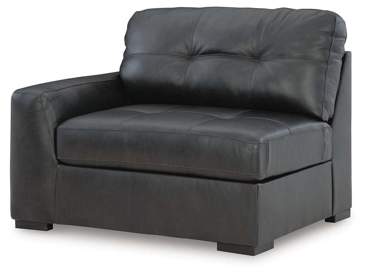 Brindley Fog 4-Piece Sectional with Ottoman — angled view