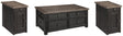 Tyler Grayish Brown/Black Coffee Table with 2 End Tables — product image 2