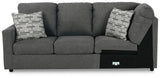 Edenfield Charcoal 3-Piece Sectional with Ottoman — front view