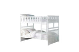 Galen White Twin Over Twin Youth Bedroom Set close-up of bed frame and safety rails