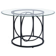 Levy 48-inch Round Glass Top Dining Table Matte Black — product view