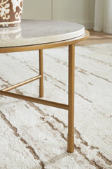 Antique Gold Natural Marble Coffee Table and End Table Set — product image 4