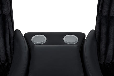 Madden Faux Leather Bluetooth Audio Console with Power Outlet Black — product image 13