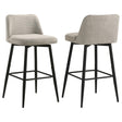 Mellor Slate Brown Fabric Upholstered Swivel Bar Chair Set of 2 — product view