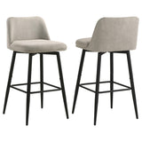 Mellor Slate Brown Fabric Upholstered Swivel Bar Chair Set of 2 — product view
