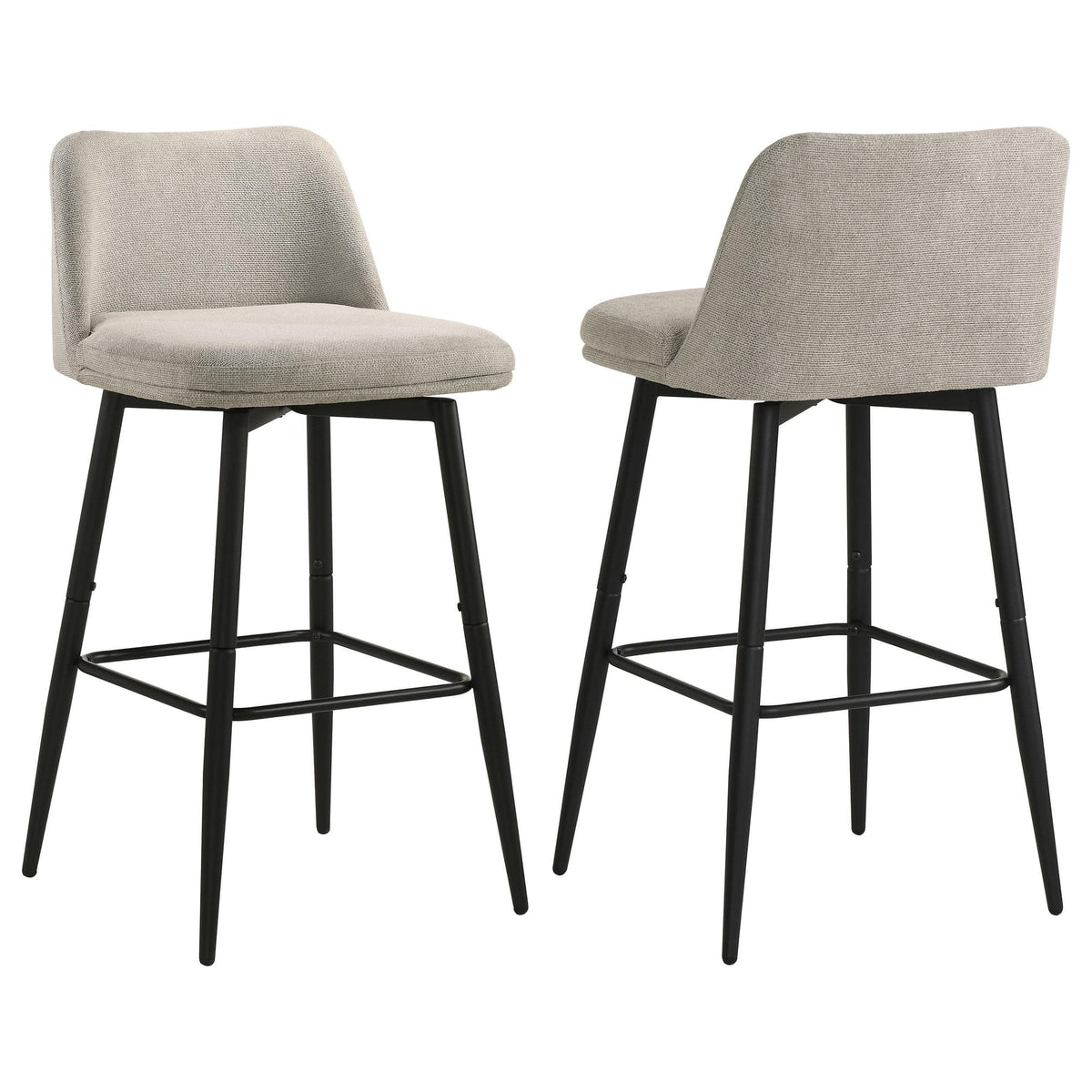 Mellor Slate Brown Fabric Upholstered Swivel Bar Chair Set of 2 — product view