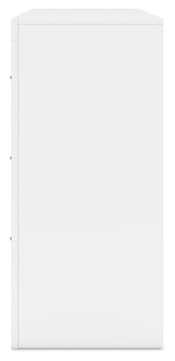 Binterglen White 6-Drawer Dresser — side view