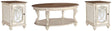 Realyn White/Brown Coffee Table with 2 End Tables — product image 2