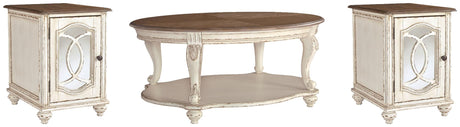 Realyn White/Brown Coffee Table with 2 End Tables — product image 2