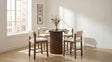 Hamlyn 5-Piece Round Wood Counter Height Dining Set in Cream and Walnut — product view