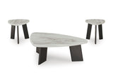 Black Faux Carrara Marble 3-Piece Coffee Table Set — product image 2