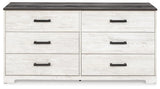 Shawburn Whitewash/Charcoal Gray Dresser — front view