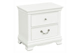 Side view of Lucida White Youth Bed and nightstand