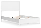 Binterglen White Full Panel Bed — angled view