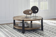 Light Brown and Black 45.5-Inch Coffee Table — product view