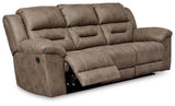 Stoneland Fossil Reclining Sofa and Loveseat Set — angled view