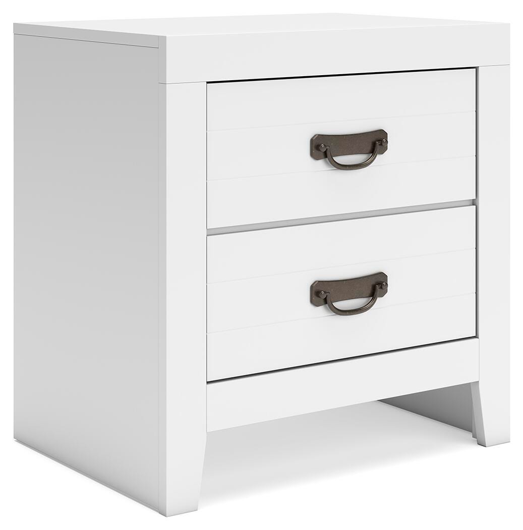 Binterglen White Nightstand — angled view