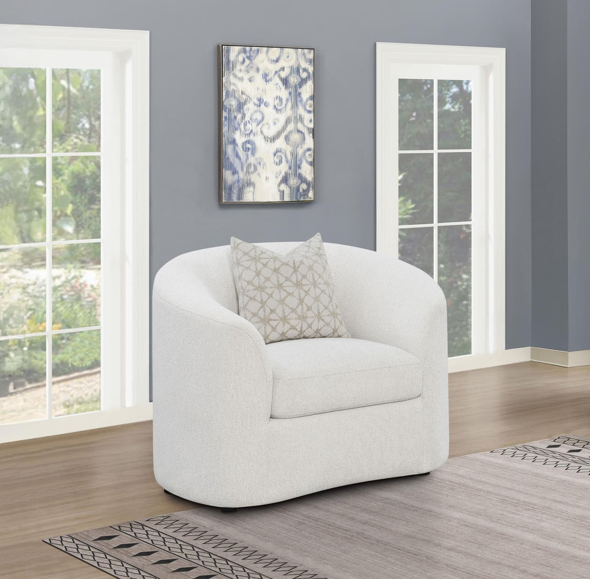Rainn Boucle Upholstered Sloped Arm Accent Chair Latte — product image 2