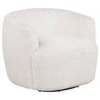 Hudson Faux Fur Swivel Accent Chair Ecru — product view