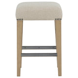 Naser Beige Upholstered Counter Stool Light Oak Set of 2 — product image 3