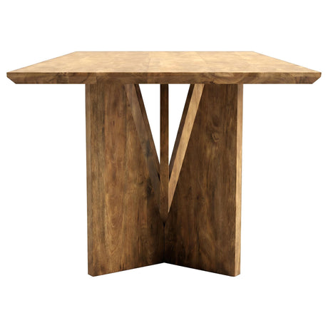 Sosa Solid Mango Wood Dining Table with Angular Base Light Brown — product image 5