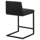 Vardon Genuine Leather Counter Height Chairs Black Set of 2 — product image 7