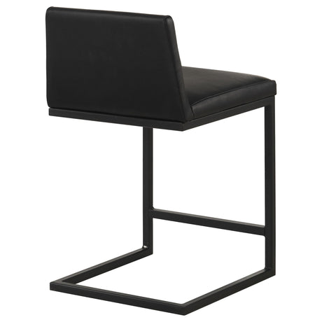 Vardon Genuine Leather Counter Height Chairs Black Set of 2 — product image 7