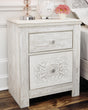 Paxberry Whitewash Two-Drawer Nightstand — product view
