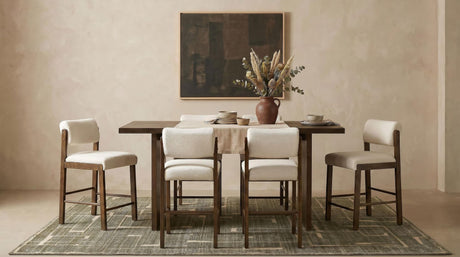 Decker 7-Piece 70-Inch Counter Height Dining Set Cream and Walnut — product view