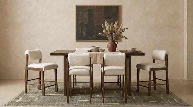 Decker 7-Piece 70-Inch Counter Height Dining Set Cream and Walnut — product view