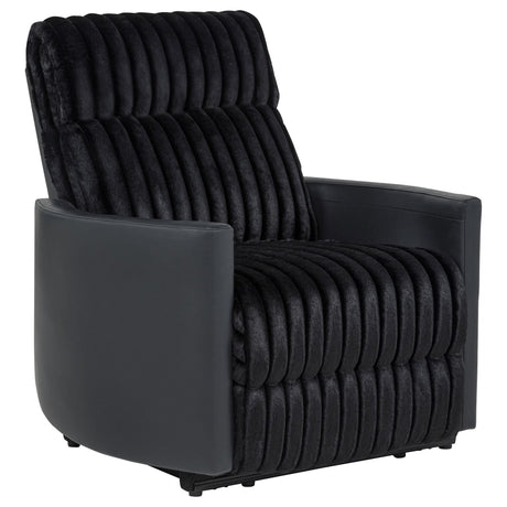 Madden Corduroy Upholstered Track Arm Manual Recliner Black — product view