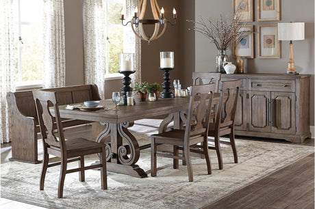 Toulon Dark Oak Rectangular Dining Set main view