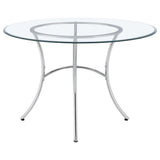 Kline 48-inch Round Glass Top Dining Table Chrome — product image 4