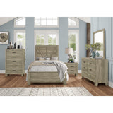 Rustic modern wood panel twin bed in youth bedroom set