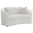 Rainn Boucle Upholstered Sloped Arm Loveseat Latte — product view