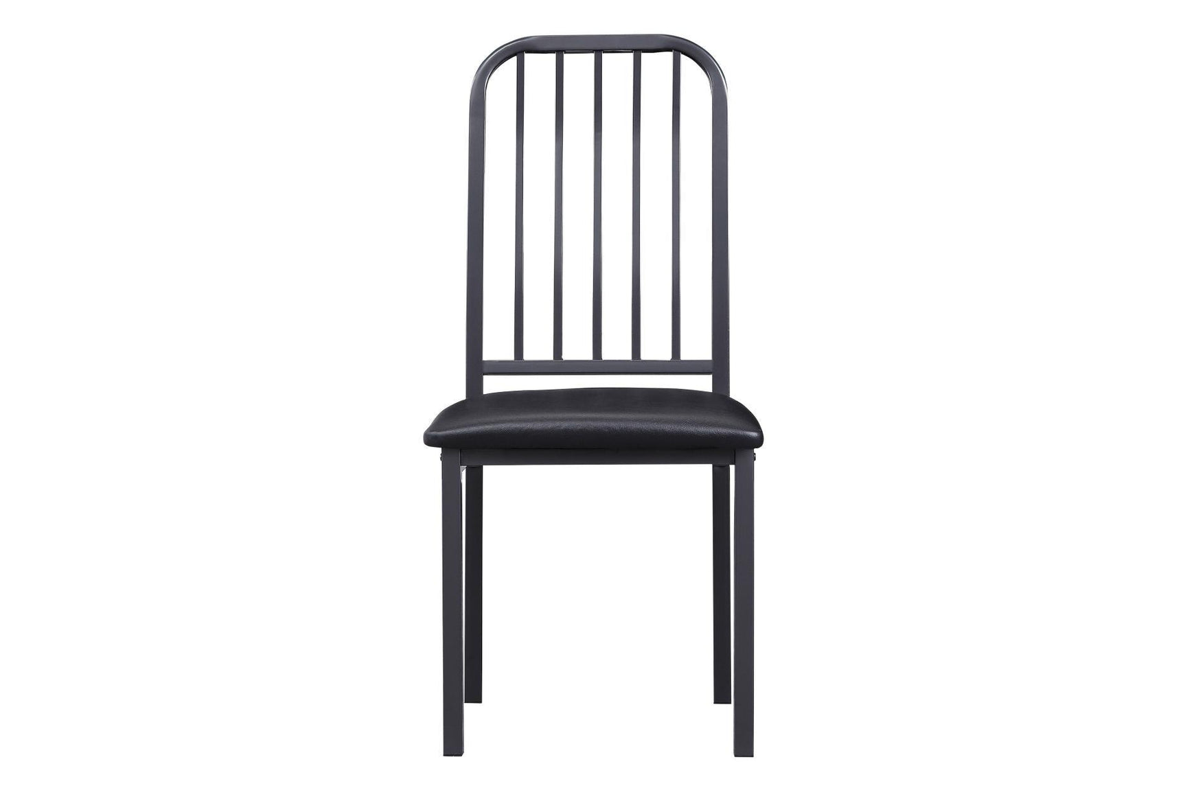 room view of Tripp Black Hued Faux Leather Dining Room Set dining room furniture