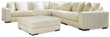 Lindyn Ivory 5-Piece Sectional with Ottoman — product image 2